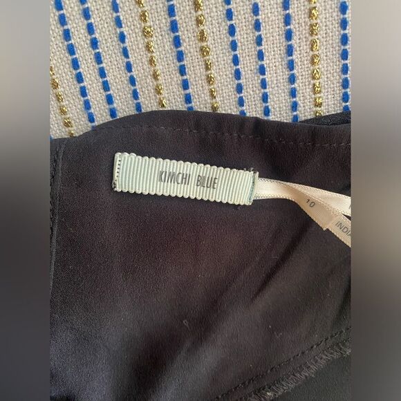 Kimchi Blue  Mini Dress Women Sz 10 Black  Embroidery Button Lace Sleeve Chiffon - Picture 2 of 16